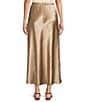 Eileen Fisher Textured Satin Elastic Waist Bias Maxi Skirt, Color:Biscuit - Image 2