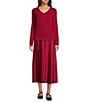 Eileen Fisher Textured Satin Elastic Waist Bias Maxi Skirt, Color:Ruby - Image 3
