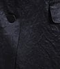 Eileen Fisher Textured Satin Notch Lapel Long Sleeve Flap Pocket Button Front Blazer, Color:Ink - Image 5