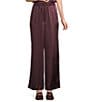 Eileen Fisher Textured Satin Wide Ankle Pants, Color:Wine - Image 1
