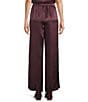 Eileen Fisher Textured Satin Wide Ankle Pants, Color:Wine - Image 2