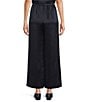 Eileen Fisher Textured Satin Wide Ankle Pants, Color:Ink - Image 2