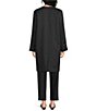 Eileen Fisher Textured Silk Weave Round Neck Long Sleeve Front-Snap Jacket - Image 2