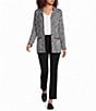 Eileen Fisher Two-Tone Yarn Notch Collar Long Sleeve Two Button-Front Jacket - Image 3