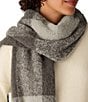 Eileen Fisher Ultrasoft Alpaca Wool Blend Check Pattern Fringe Scarf, Color:Rye - Image 3