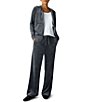 Eileen Fisher Velour Knit Wide Leg Pull-On Coordinating Pants - Image 3