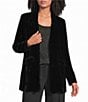 Eileen Fisher Velvet Woven Notch Lapel Collar Long Sleeve Button-Front Blazer - Image 1
