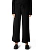 Eileen Fisher Waffle Double-Knit Wide Drawstring Pull-On Ankle Pants - Image 1