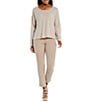 Color:Wheat - Image 3 - Washable Stretch Crepe Pull-On Slim Ankle Pants