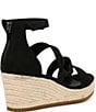 Color:Black - Image 2 - Wisp Nubuck Espadrille Wedge Sandals