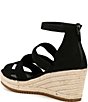 Color:Black - Image 3 - Wisp Nubuck Espadrille Wedge Sandals