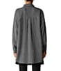 Eileen Fisher Wool Cotton Check Woven Point Collar Long Sleeve Button-Front Shirt - Image 2