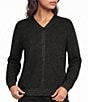 Eileen Fisher Wool Lurex Long Sleeve Button-Front Cardigan - Image 1