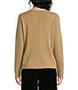 Eileen Fisher Wool Lurex Metallic Scoop Neck Long Sleeve Sweater - Image 2