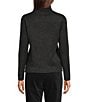 Eileen Fisher Wool Metallic Lurex Knit Turtleneck Long Sleeve Top, Color:Black - Image 2