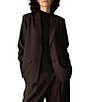 Eileen Fisher Wool Spun Notch Lapel Collar Long Sleeve Two Button-Front Blazer - Image 5