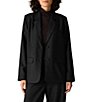 Eileen Fisher Wool Spun Notch Lapel Collar Long Sleeve Two Button-Front Blazer - Image 1