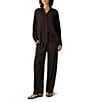 Eileen Fisher Woven Plisse Straight Leg Pull-On Coordinating Pants - Image 6