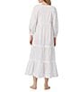 Eileen West 3/4 Sleeve Square Neck Solid Woven Cotton Lawn Tiered Ballet Nightgown, Color:White - Image 2