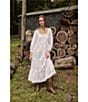 Eileen West 3/4 Sleeve Square Neck Solid Woven Cotton Lawn Tiered Ballet Nightgown, Color:White - Image 6
