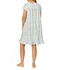 Color:Mint Print - Image 2 - Cap Sleeve Sweetheart Neck Cotton Jersey Knit Ditsy Floral Nightgown