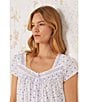 Color:Floral Print - Image 6 - Cap Sleeve Sweetheart Neck Cotton Jersey Knit Floral Nightgown