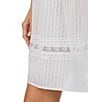 Eileen West Dobby Stripe Sleeveless Cotton Woven Short Chemise - Image 4