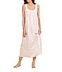 Eileen West Dobby Striped Textured Woven Round Neck Sleeveless Ballet Cotton Nightgown - Image 1