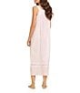 Eileen West Dobby Striped Textured Woven Round Neck Sleeveless Ballet Cotton Nightgown - Image 2