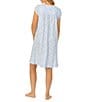 Color:White Multi - Image 2 - Floral Cotton Jersey Cap Sleeve Sweetheart Neck Short Nightgown