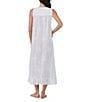 Color:White - Image 2 - Floral Embroidered Sleeveless Sweetheart Neck Woven Cotton Ballet Nightgown