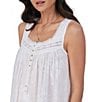 Color:White - Image 3 - Floral Embroidered Sleeveless Sweetheart Neck Woven Cotton Ballet Nightgown