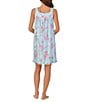 Eileen West Floral Jersey Knit Sleeveless Sweetheart Neck Chemise, Color:Aqua Floral - Image 2