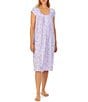 Color:Lilac Ground - Image 1 - Floral Modal Jersey Cap Sleeve Sweetheart Neck Waltz Nightgown