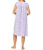 Color:Lilac Ground - Image 2 - Floral Modal Jersey Cap Sleeve Sweetheart Neck Waltz Nightgown