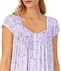 Color:Lilac Ground - Image 3 - Floral Modal Jersey Cap Sleeve Sweetheart Neck Waltz Nightgown