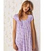 Color:Lilac Ground - Image 5 - Floral Modal Jersey Cap Sleeve Sweetheart Neck Waltz Nightgown