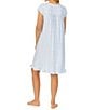 Color:White Floral Stripe - Image 2 - Floral Striped Cotton Jersey Cap Sleeve Sweetheart Neck Short Nightgown
