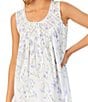 Color:Lilac Floral - Image 3 - Lace Sleeveless Scoop Neck Woven Floral Print Chemise