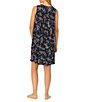 Color:Black Ground Floral - Image 2 - Modal Jersey Floral Print Sleeveless Sweetheart Neck Chemise