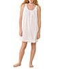 Eileen West Modern Solid Sleeveless Scoop Neck Woven Cotton Short Chemise - Image 1