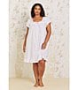 Color:Floral Print - Image 4 - Plus Size Cap Sleeve Sweetheart Neck Cotton Jersey Knit Floral Nightgown
