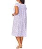 Color:Lilac Ground - Image 2 - Plus Size Floral Modal Jersey Cap Sleeve Sweetheart Neck Waltz Nightgown