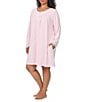 Eileen West Plus Size Sweater Knit V-Neck Long Sleeve Short Nightgown - Image 3