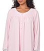 Eileen West Plus Size Sweater Knit V-Neck Long Sleeve Short Nightgown - Image 4