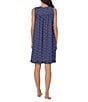 Color:Navy/Print - Image 2 - Seashell Print Sleeveless Jersey Knit Short Nightgown