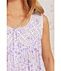 Color:White/Ditsy - Image 6 - Sleeveless Round Neck Woven Ditsy Floral Print Chemise