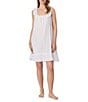 Eileen West Sleeveless Square Neck Woven Cotton Short Chemise, Color:White - Image 1