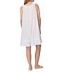 Eileen West Sleeveless Square Neck Woven Cotton Short Chemise, Color:White - Image 2