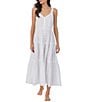 Color:White - Image 1 - Sleeveless Sweetheart Neck Woven Lace Trim Ballet Tiered Button Front Nightgown